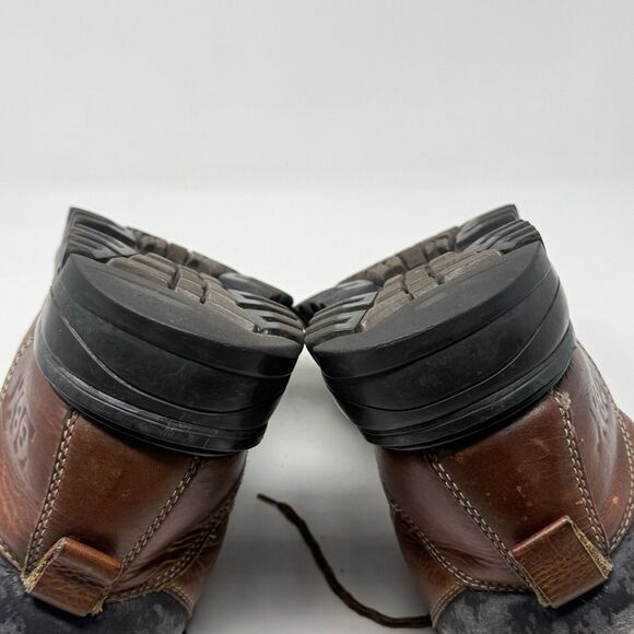 GBX Boots Mens 11 Brown Leather Chunky Lug Sole Gorpcore Y2K Vintage FLAWS